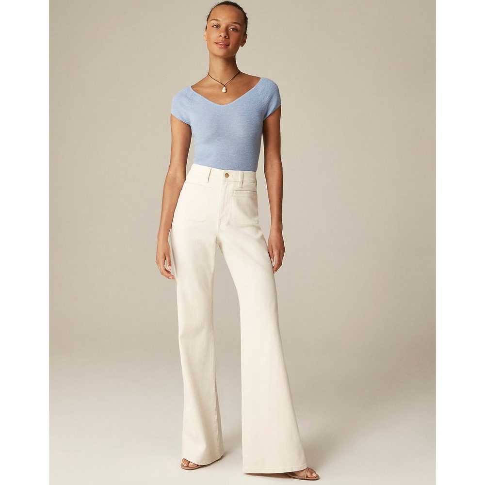 J.Crew 96 Flare Jeans Ecru Wash Super High Rise Size 30 CF223 New